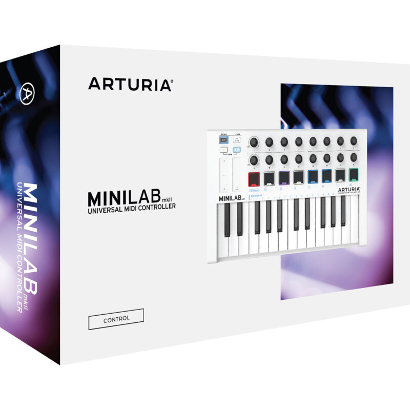 Arturia MiniLab MkII Portable USB-MIDI Controller (White)