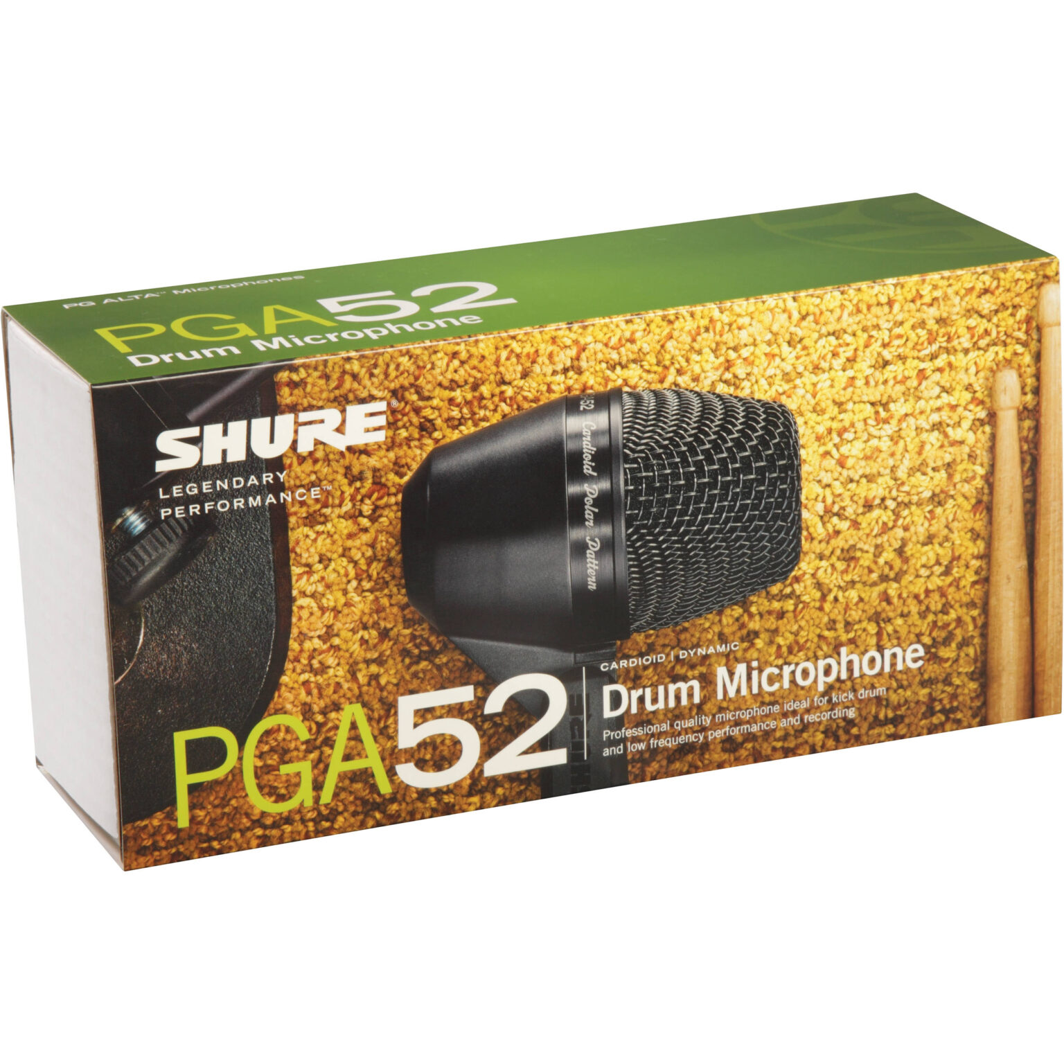 Shure PGA52-LC Cardioid Dynamic Kick Drum Microphone (Less Cable)