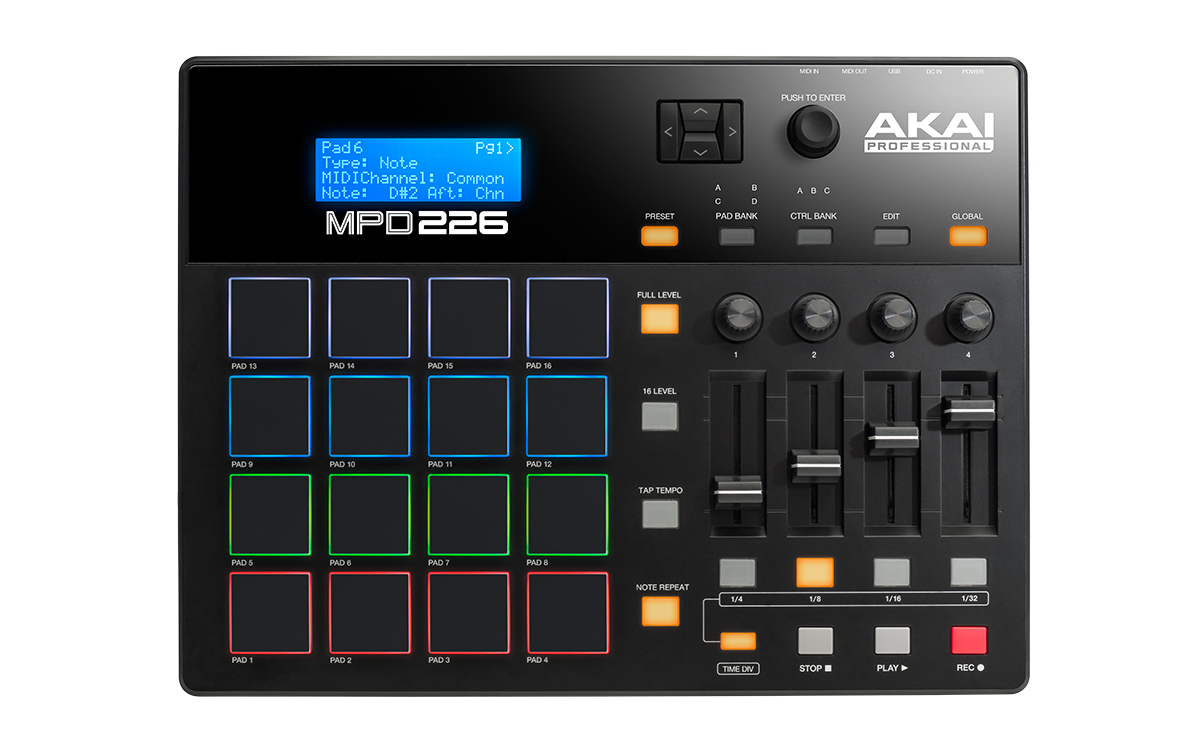 Akai Professional MPD226 USB/MIDI Pad Controller top view