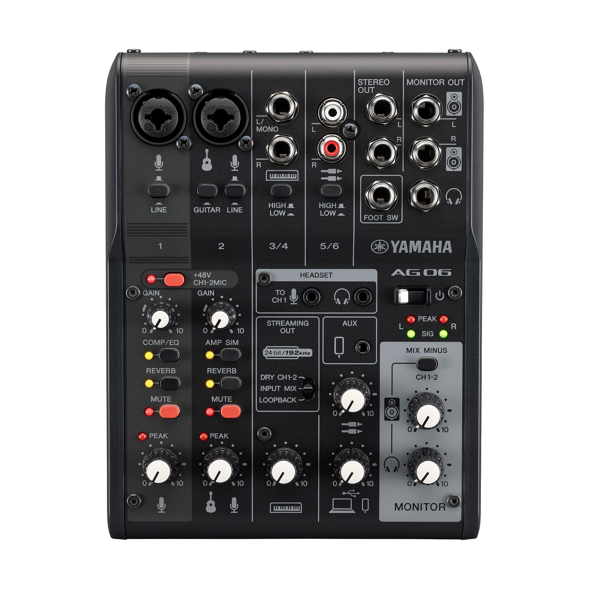 Yamaha AG06 Mk2 6-channel Mixer and USB Audio Interface - Audio
