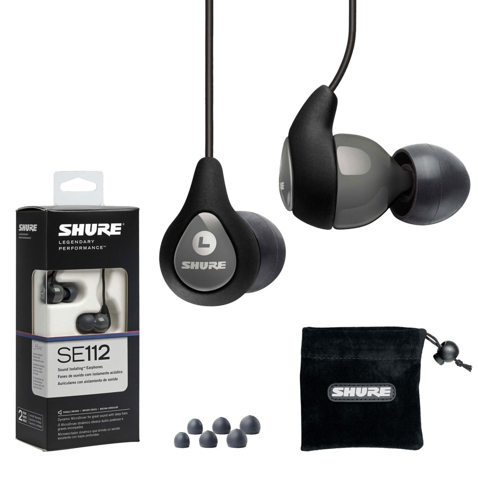 Shure SE112 Sound Isolating Earphones (Gray)