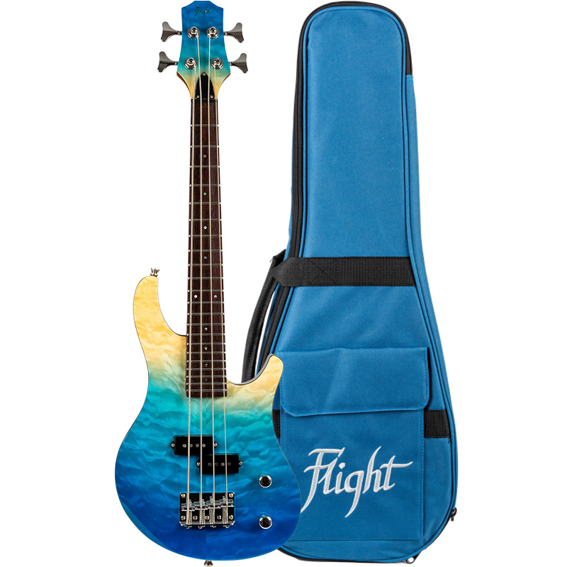 Flight Mini Bass (TBL) Solid Body Transparent Blue .