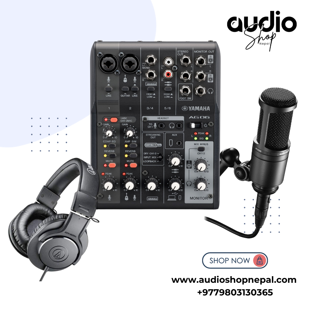 Best Podcasting Bundle for Beginer AT2020 M20x Yamaha Ag06