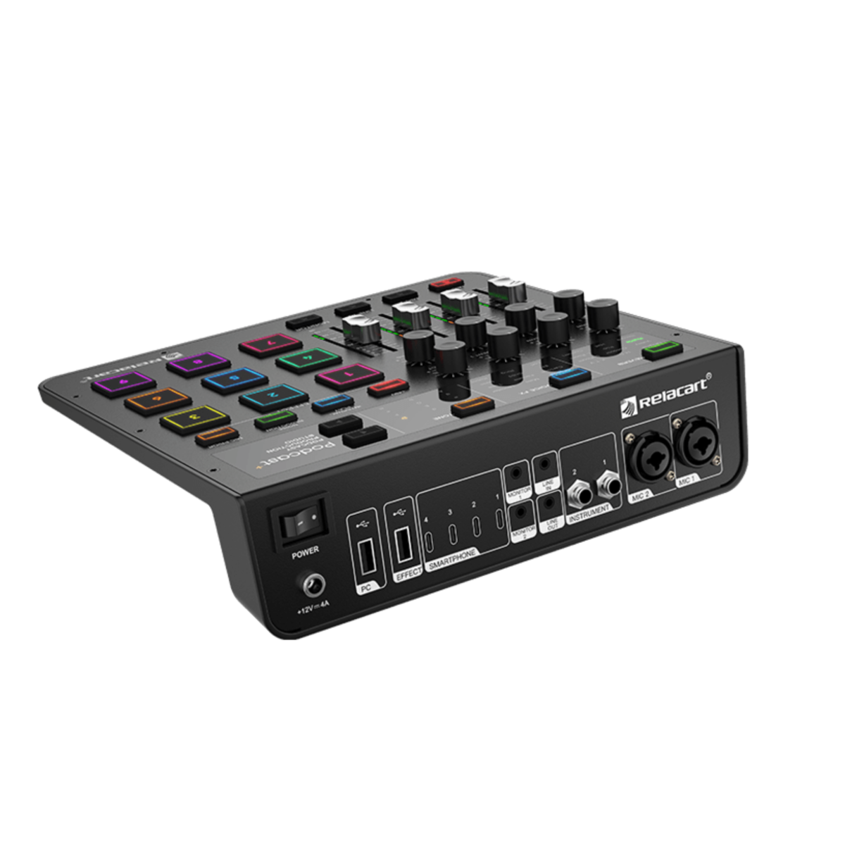 Relacart Podcast+ 2mic podcast Interface.