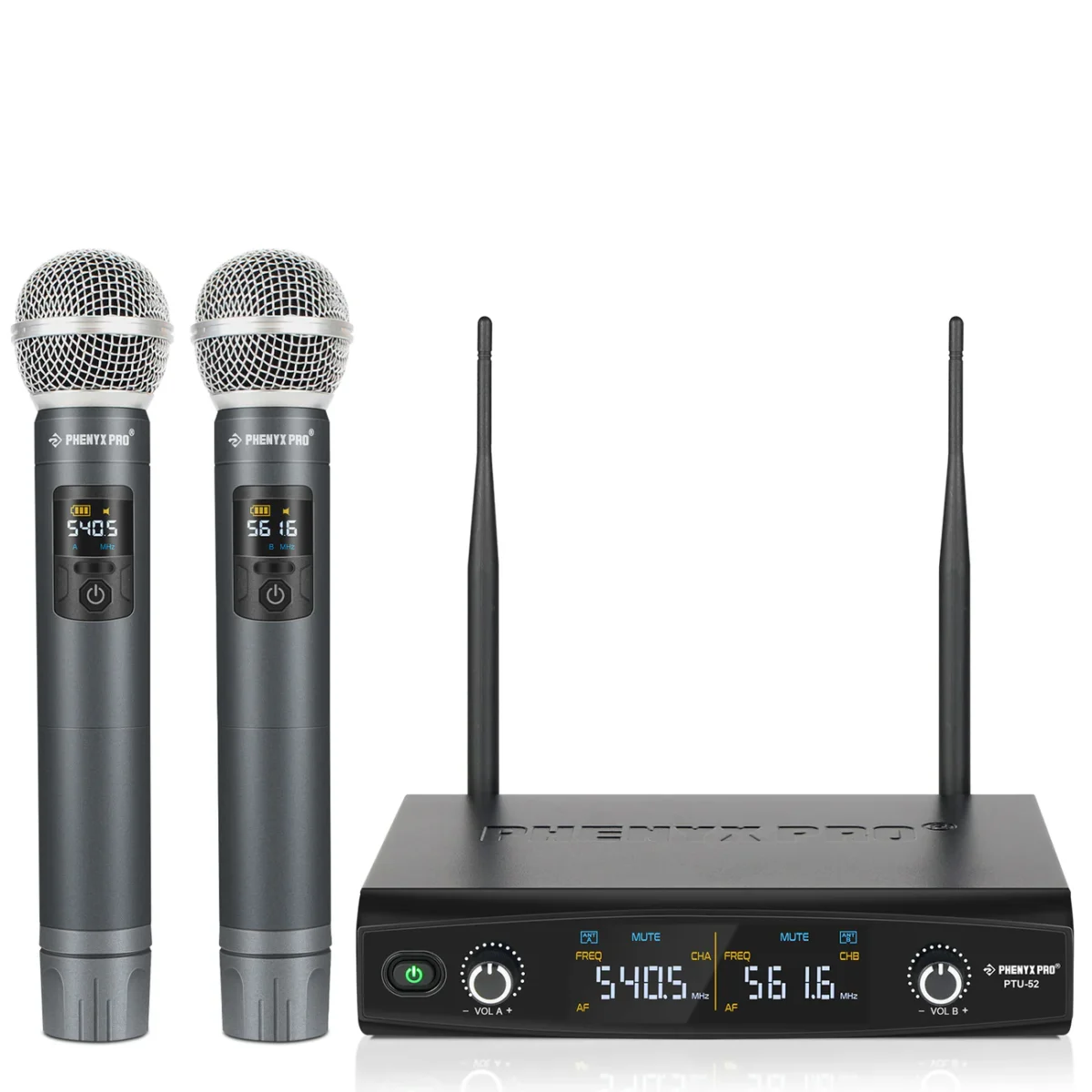 Phenyx Pro PTU-52-2H | Dual Wireless Microphone System