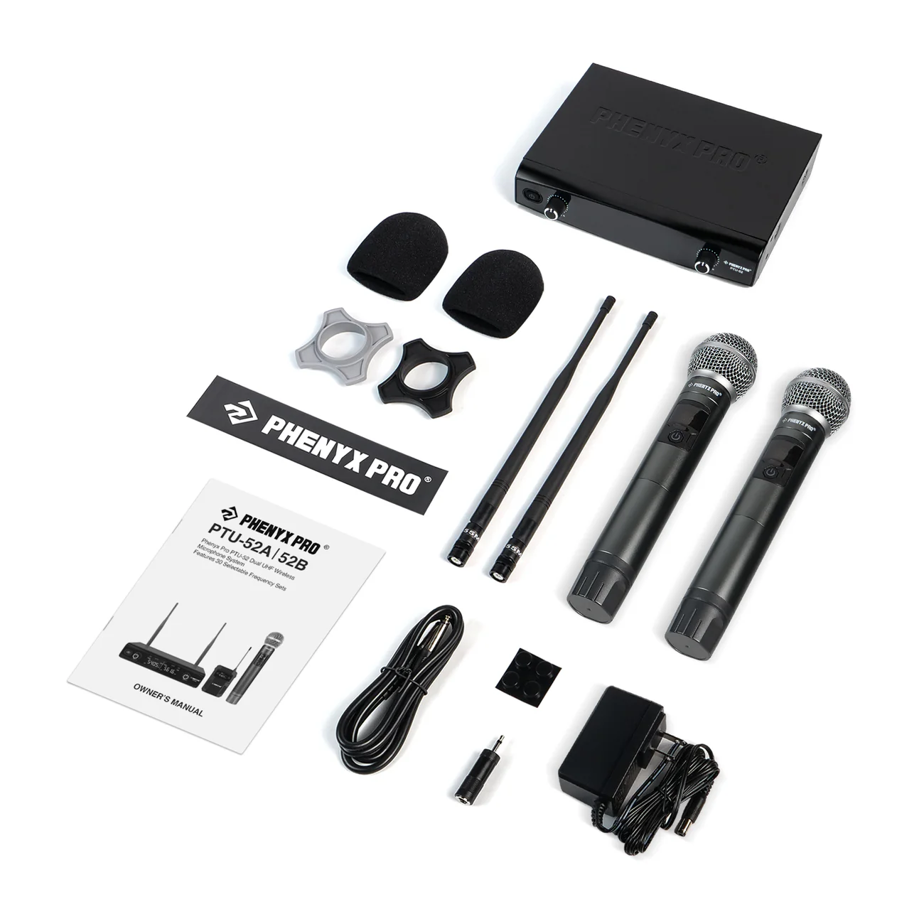 Phenyx Pro PTU-52-2H | Dual Wireless Microphone System
