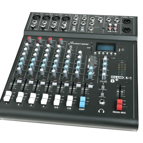 6 Channel 8 Input Mixer with Footswitch, DSP Effects, Bluetooth & USB Recording
