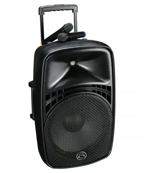 Wharfedale EZ 12 Portable 12" Trolley PA with BT, 2x Wireless mics, MP3 player and remote control